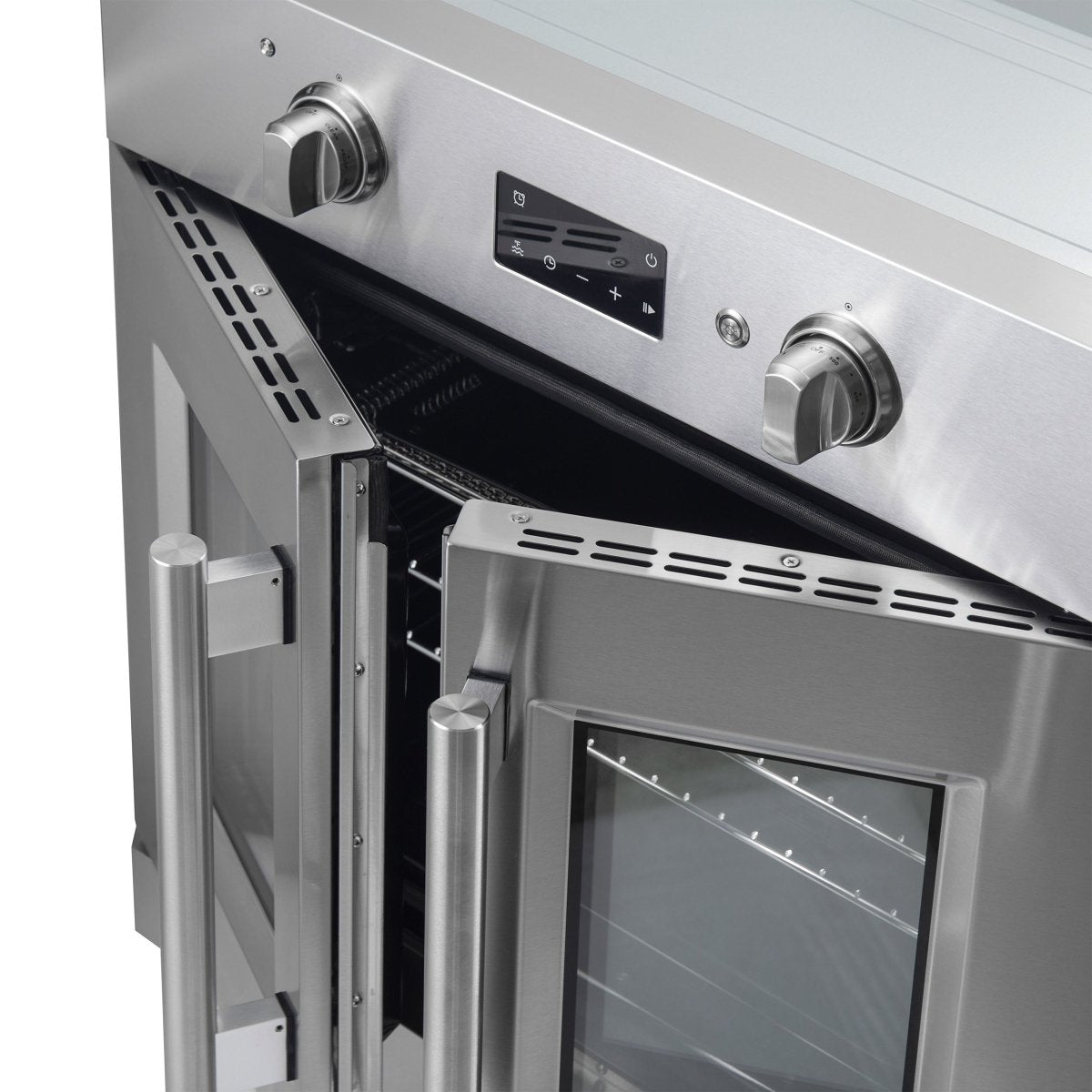 Forno Asti 30-Inch French Door Electric Wall Oven in Stainless Steel, 3.68 cu. ft. True Convection, 3,600W, Air Fry, Sous Vide, Self-Clean - BonPrix Électroménagers