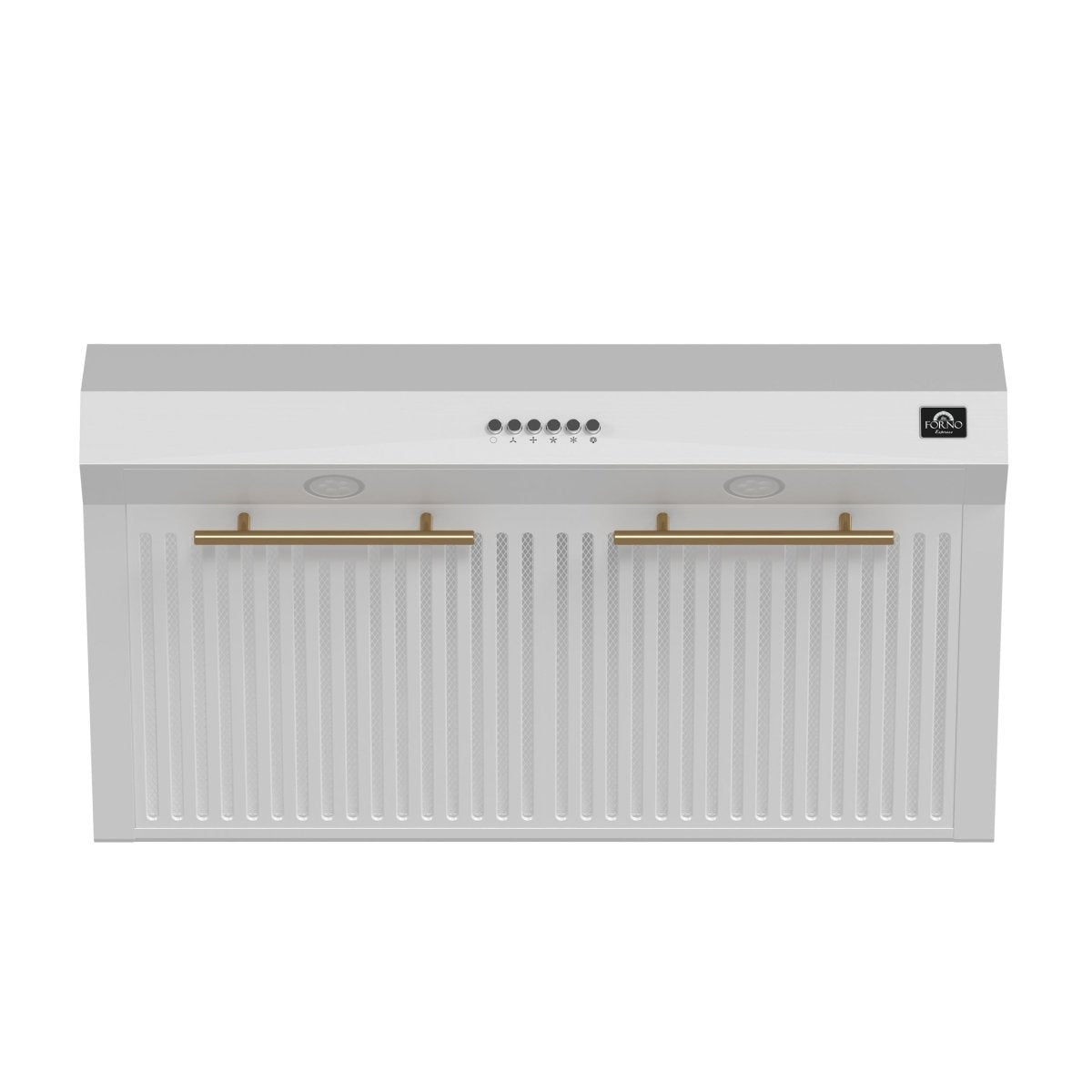 Forno Bari Espresso 30-Inch Under Cabinet Range Hood, White, 600 CFM, LED Lighting, Dishwasher-Safe Baffle Filters, 3-Speed Fan Control - BonPrix Électroménagers
