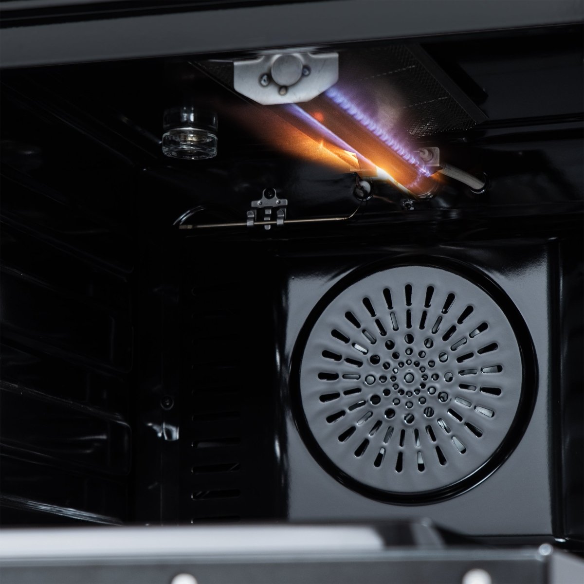 Forno Breno 24 Inch Freestanding Gas Range in Black with Antique Brass, Plug Included, Energy Efficient - BonPrix Électroménagers