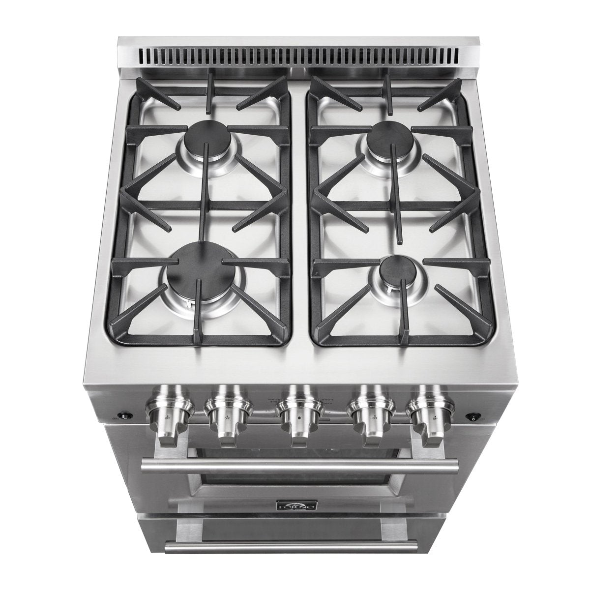 Forno Breno 24-Inch Freestanding Gas Range, Plug Included, Energy Efficient - BonPrix Électroménagers