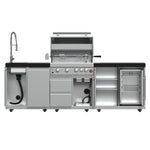 FORNO Bulnes 30-Inch BBQ, 60,000 BTU, 3 Burners with Sear & Rotisserie Infrared Burners, Stainless Steel Outdoor Kitchen with 1.8 cu.ft. Beverage Center & Black Granite Countertops - BonPrix Électroménagers