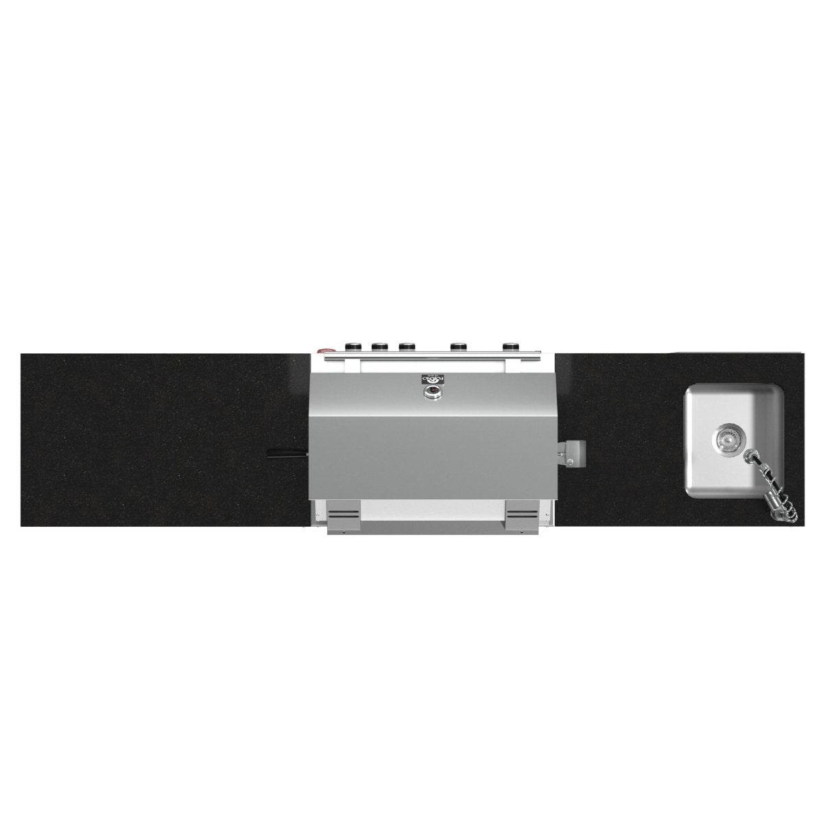 FORNO Bulnes 30-Inch BBQ, 60,000 BTU, 3 Burners with Sear & Rotisserie Infrared Burners, Stainless Steel Outdoor Kitchen with 1.8 cu.ft. Beverage Center & Black Granite Countertops - BonPrix Électroménagers