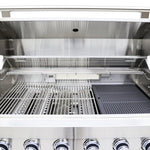 FORNO Bulnes 40-Inch BBQ, 95,000 BTU, 5 Burners, Sear & Rotisserie Infrared with Side Burner, Stainless Steel Outdoor Kitchen with 1.8 cu.ft. Beverage Center & Black Granite Countertops - BonPrix Électroménagers
