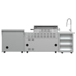 FORNO Bulnes 40-Inch BBQ, 95,000 BTU, 5 Burners, Sear & Rotisserie Infrared with Side Burner, Stainless Steel Outdoor Kitchen with 1.8 cu.ft. Beverage Center & White Sintered Stone Countertops - BonPrix Électroménagers