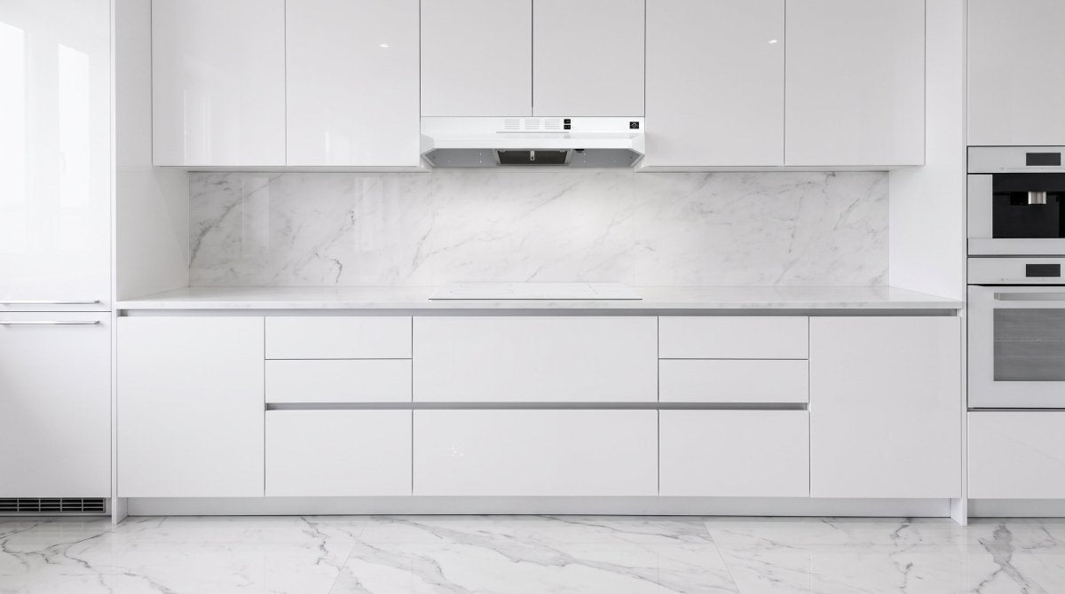 Forno Cappa 30-Inch Under Cabinet Range Hood, White, 200 CFM, Convertible, LED Lighting - BonPrix Électroménagers