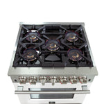 Forno Capriasca 30-Inch Freestanding Dual Fuel Range, 4 Burners, True Convection Oven, White Door - BonPrix Électroménagers