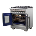 Forno Capriasca 30-Inch Freestanding French Door Dual Fuel Range, 4 Burners, True Convection Oven - BonPrix Électroménagers