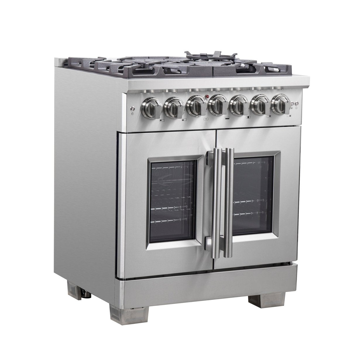 Forno Capriasca 30-Inch Freestanding French Door Dual Fuel Range, 4 Burners, True Convection Oven - BonPrix Électroménagers