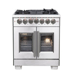 Forno Capriasca 30-Inch Freestanding French Door Dual Fuel Range, 4 Burners, True Convection Oven - BonPrix Électroménagers