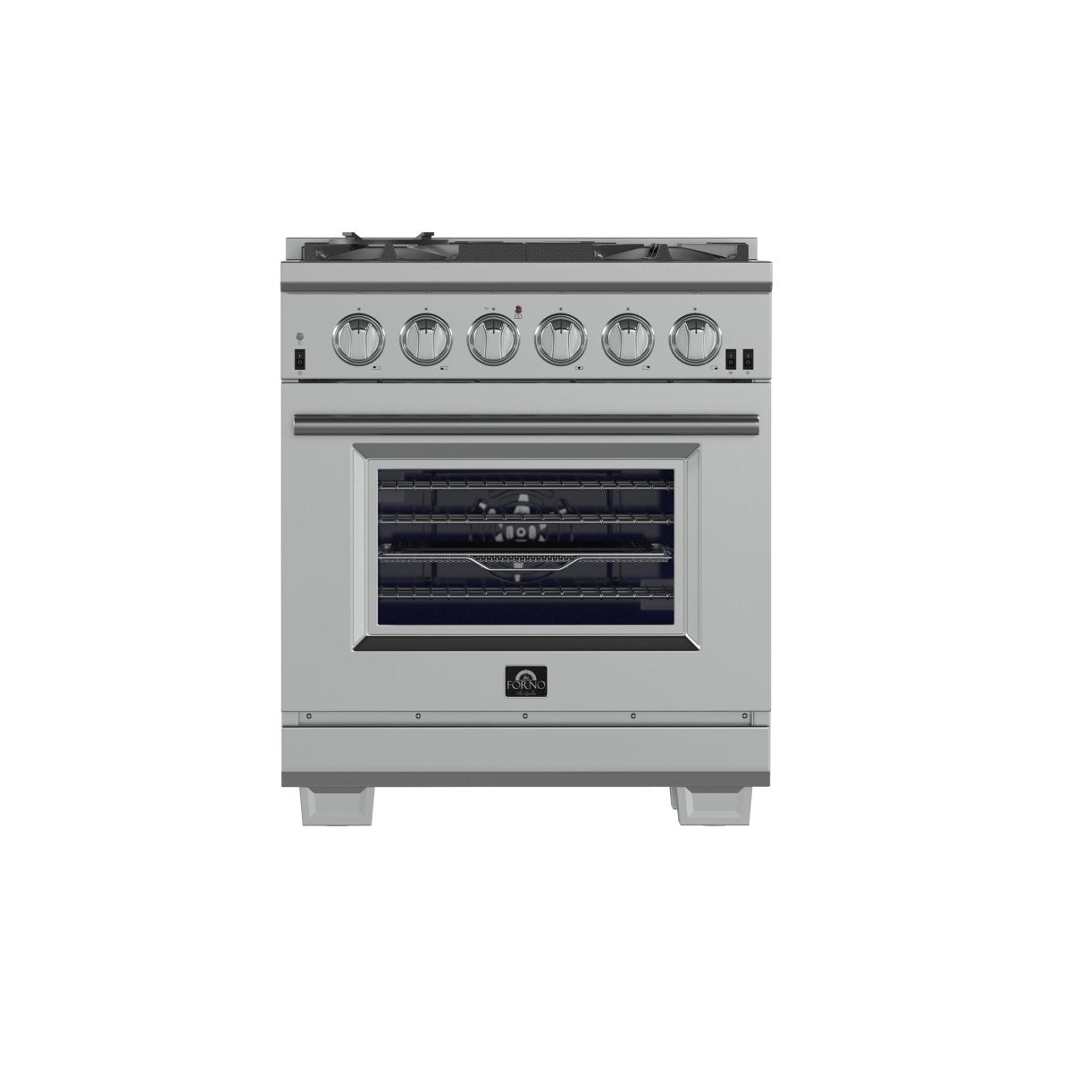 Forno Capriasca 30-Inch Freestanding Gas Range, 4 Burners, True Convection Oven - BonPrix Électroménagers