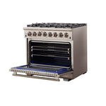 Forno Capriasca 36-Inch Freestanding Dual Fuel Range, 6 Burners, True Convection Oven - BonPrix Électroménagers
