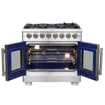 Forno Capriasca 36-Inch Freestanding French Door Dual Fuel Range, 6 Burners, True Convection Oven - BonPrix Électroménagers