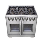 Forno Capriasca 36-Inch Freestanding French Door Dual Fuel Range, 6 Burners, True Convection Oven - BonPrix Électroménagers