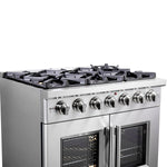Forno Capriasca 36-Inch Freestanding French Door Gas Range, 6 Burners, Convection Oven, Energy Efficient - BonPrix Électroménagers