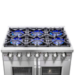Forno Capriasca 36-Inch Freestanding French Door Gas Range, 6 Burners, Convection Oven, Energy Efficient - BonPrix Électroménagers