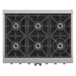 Forno Capriasca 36-Inch Freestanding French Door Gas Range, 6 Burners, Convection Oven, Energy Efficient - BonPrix Électroménagers