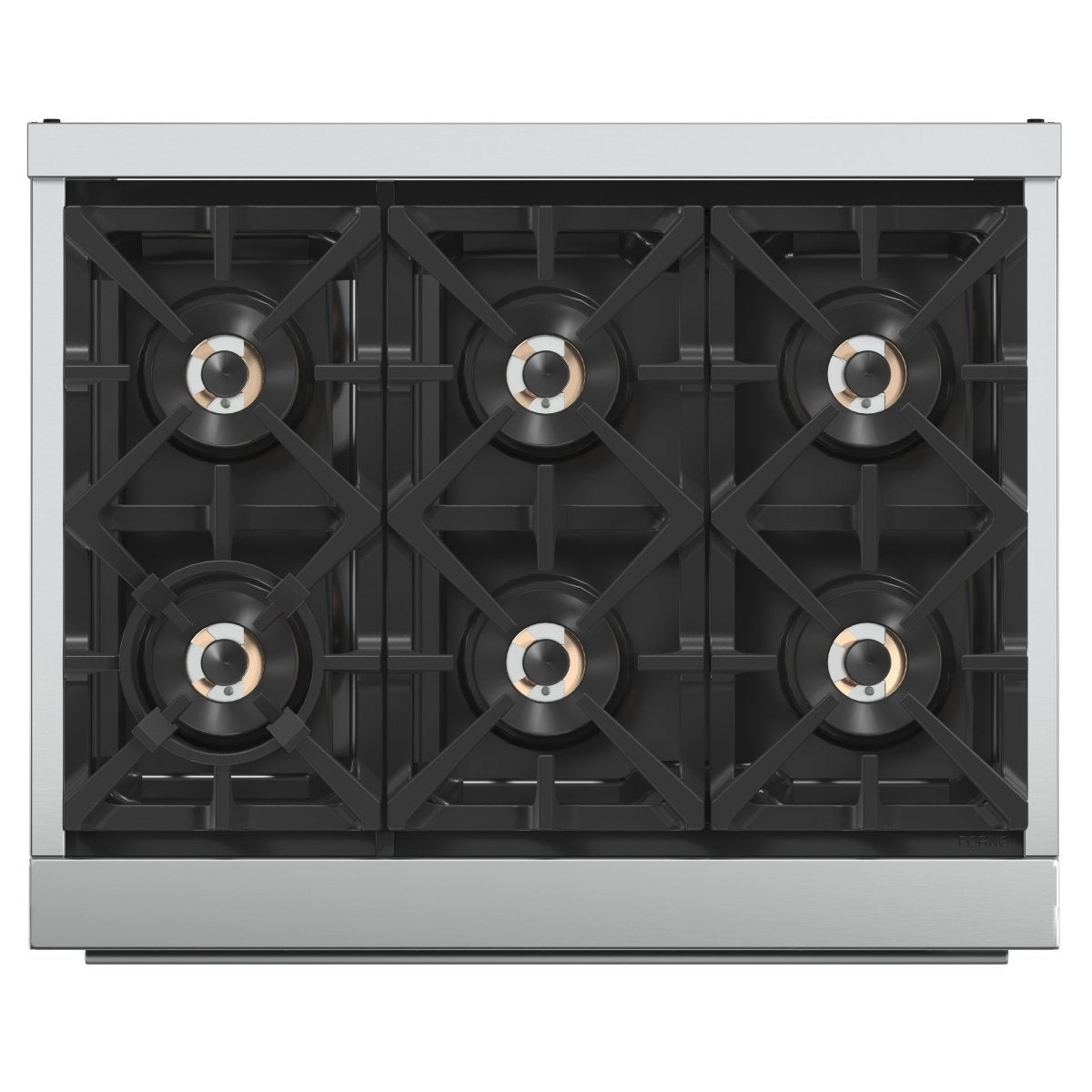 Forno Capriasca 36-Inch Gas Range, Stainless Steel, 6 Brass Burners, 120,000 BTU, Convection Oven, Energy Efficient - BonPrix Électroménagers