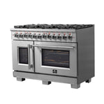 Forno Capriasca 48-Inch Freestanding French Door Dual Fuel Range, 8 Burners, True Convection Oven - BonPrix Électroménagers