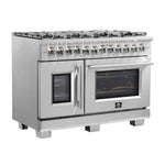 Forno Capriasca 48-Inch Freestanding French Door Dual Fuel Range, 8 Burners, True Convection Oven - BonPrix Électroménagers