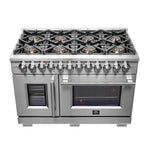 Forno Capriasca 48-Inch Freestanding French Door Dual Fuel Range, 8 Burners, True Convection Oven - BonPrix Électroménagers