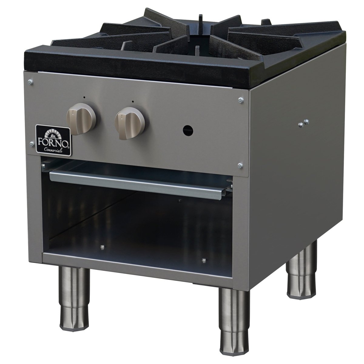Forno Commerciale gas stock pot range, 1 powerful 3-ring burner, 80,000?BTU, durable stainless steel, heavy-duty cast iron grate - BonPrix Électroménagers