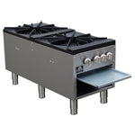 Forno Commerciale gas stock pot range, 2 powerful 3-ring burners, 160,000?BTU, durable stainless steel, heavy-duty cast iron grates - BonPrix Électroménagers