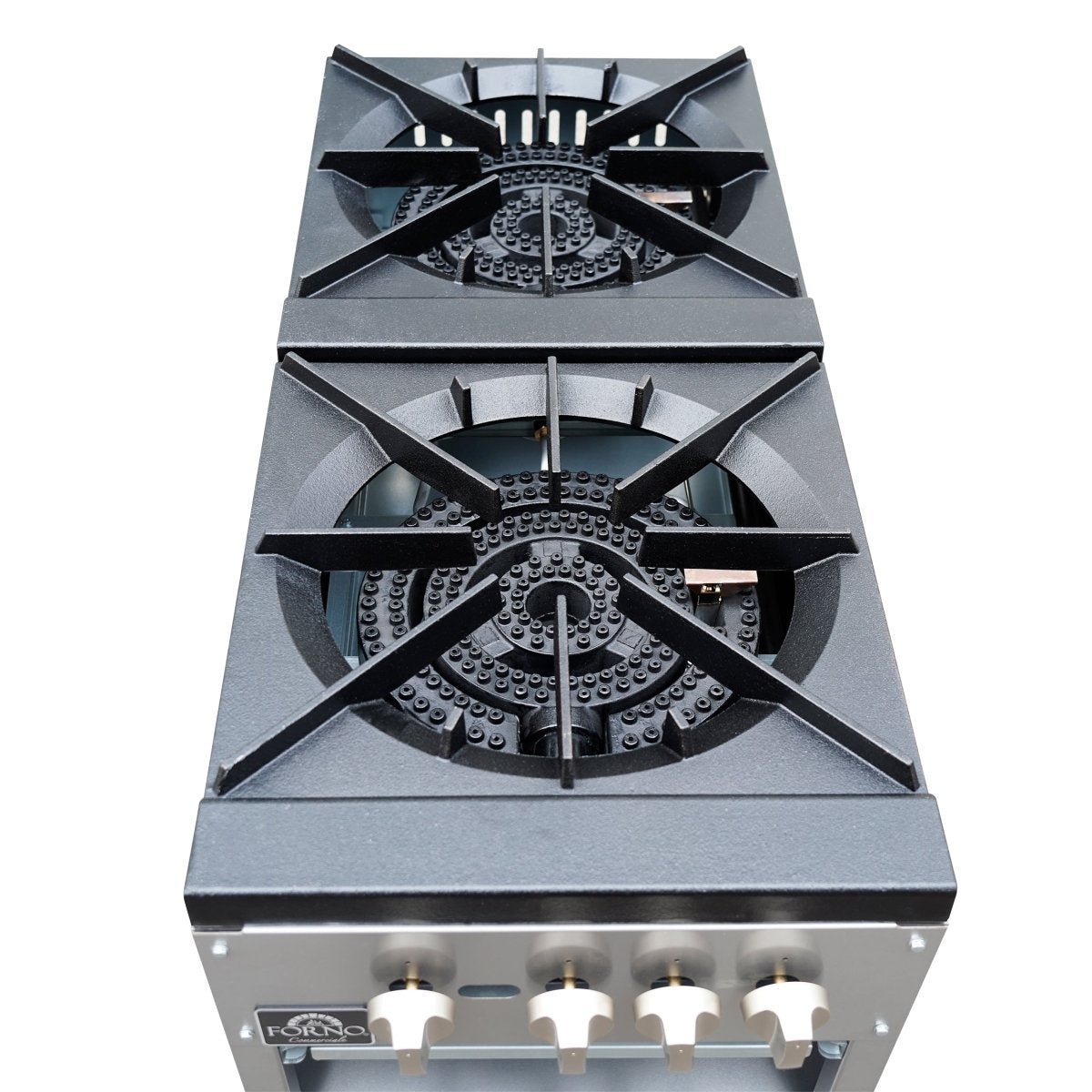 Forno Commerciale gas stock pot range, 2 powerful 3-ring burners, 160,000?BTU, durable stainless steel, heavy-duty cast iron grates - BonPrix Électroménagers