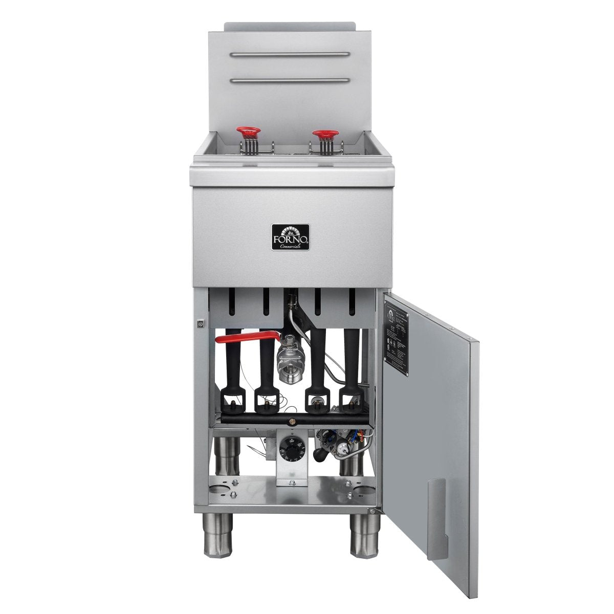 Forno Commerciale Natural Gas Deep Fryer, 4 Burners 120,000 BTU, 50 lbs Oil Capacity - BonPrix Électroménagers