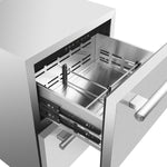 Forno Como 24-Inch Indoor Outdoor Drawer Refrigerator, 4.87 cu.ft, Stainless Steel Interior, Adjustable Shelves, LED Lighting - BonPrix Électroménagers