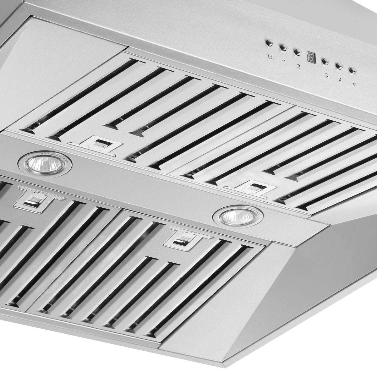 Forno Coppito 30-Inch Island Range Hood, Stainless Steel, LED Lighting, Adjustable Fan Speeds - BonPrix Électroménagers