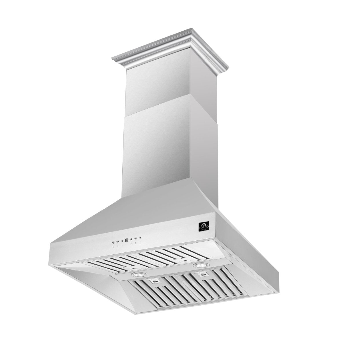 Forno Coppito 36-Inch Island Range Hood, Stainless Steel, LED Lighting, Adjustable Fan Speeds - BonPrix Électroménagers