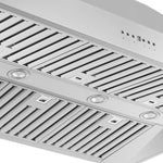 Forno Coppito 48-Inch Island Range Hood, Stainless Steel, LED Lighting, Adjustable Fan Speeds - BonPrix Électroménagers
