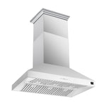 Forno Coppito 48-Inch Island Range Hood, Stainless Steel, LED Lighting, Adjustable Fan Speeds - BonPrix Électroménagers