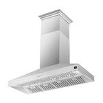 Forno Coppito 60-Inch Island Range Hood, Stainless Steel, LED Lighting, Adjustable Fan Speeds - BonPrix Électroménagers
