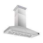 Forno Coppito 60-Inch Island Range Hood, Stainless Steel, LED Lighting, Adjustable Fan Speeds - BonPrix Électroménagers