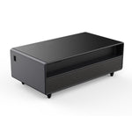 Forno Evoluto Tavolo 51-Inch Black Smart Coffee Table – Dual Refrigerator Drawers, Bluetooth 5.0 Audio, Wireless Charging & RGB Ambient Light - BonPrix Électroménagers