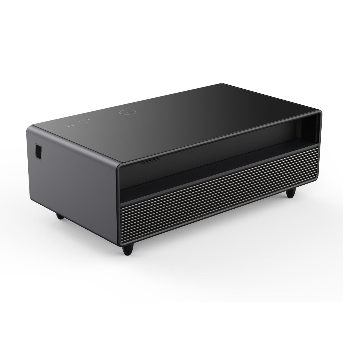 Forno Evoluto Tavolo 51-Inch Black Smart Coffee Table – Dual Refrigerator Drawers, Bluetooth 5.0 Audio, Wireless Charging & RGB Ambient Light - BonPrix Électroménagers
