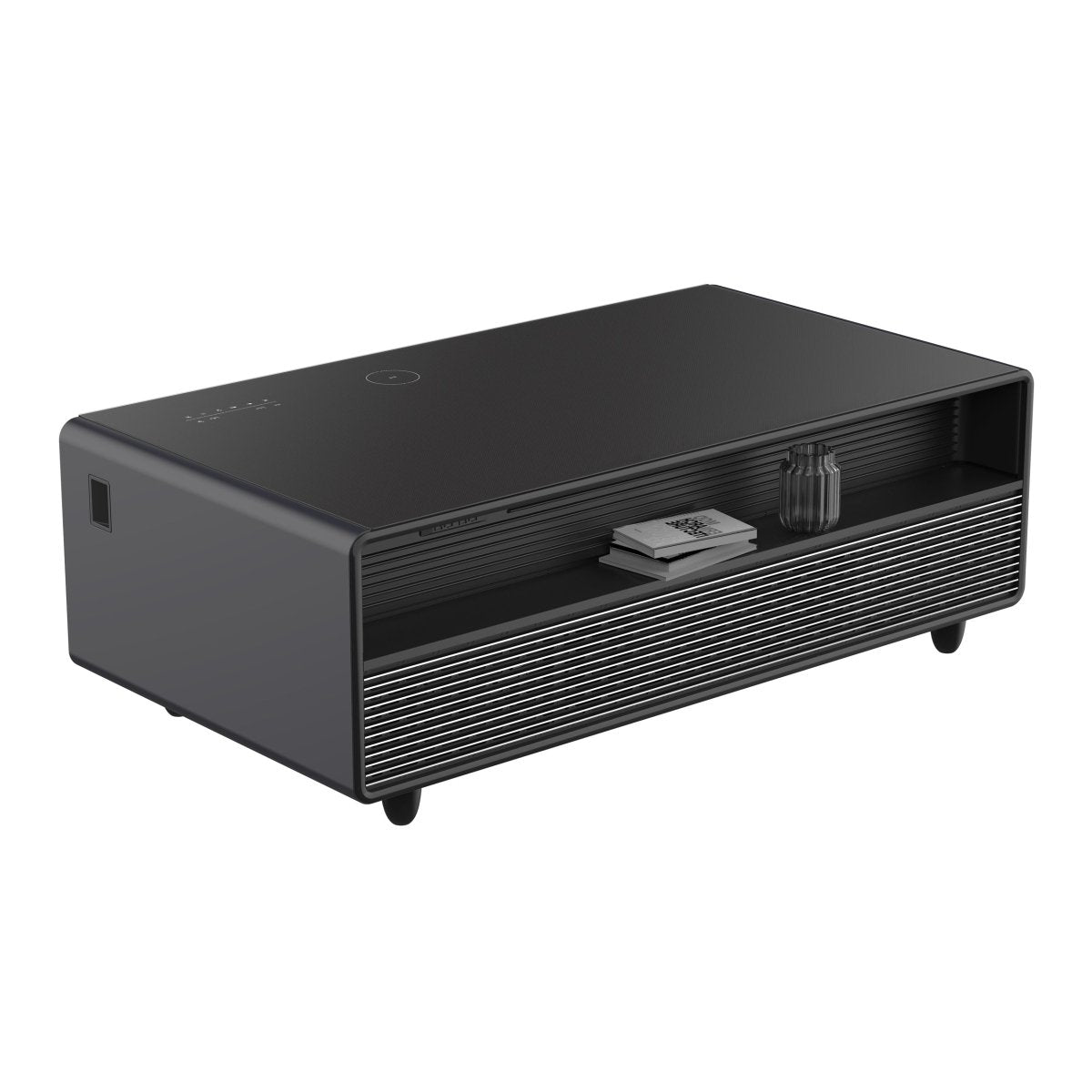 Forno Evoluto Tavolo 51-Inch Black Smart Coffee Table – Dual Refrigerator Drawers, Bluetooth 5.0 Audio, Wireless Charging & RGB Ambient Light - BonPrix Électroménagers