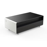 Forno Evoluto Tavolo 51-Inch White Smart Coffee Table – Dual Refrigerator Drawers, Bluetooth 5.0 Audio, Wireless Charging & RGB Ambient Light - BonPrix Électroménagers