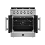 Forno Galiano 30-Inch Freestanding French Door Gas Range, 4 Burners, Convection Oven, Energy Efficient - BonPrix Électroménagers