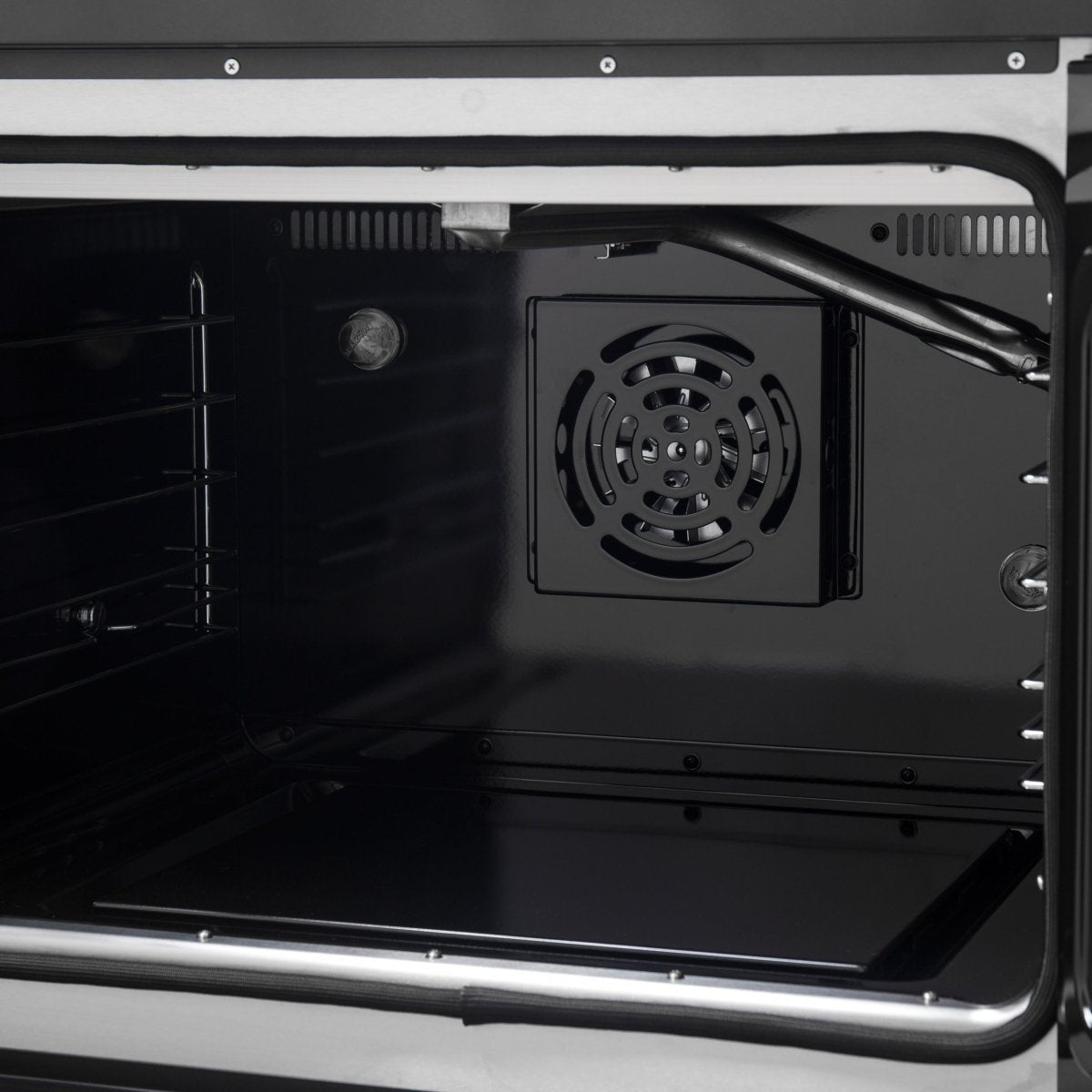 Forno Galiano 30-inch French Door Gas Range Black and Antique Brass Design, 5 Sealed Burners 68,000 BTU, 4.32 cu.ft. Convection Oven - BonPrix Électroménagers