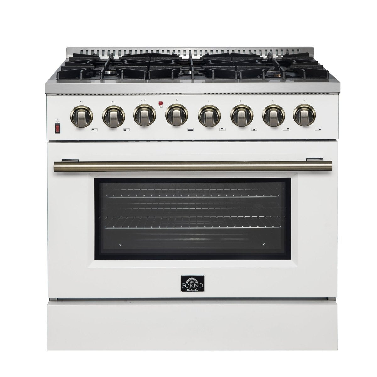 Forno Galiano 36" Freestanding Dual Fuel Range in White - BonPrix Électroménagers