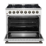 Forno Galiano 36" Freestanding Dual Fuel Range in White - BonPrix Électroménagers