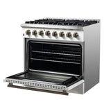 Forno Galiano 36" Freestanding Dual Fuel Range in White - BonPrix Électroménagers