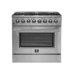 Forno Galiano 36-Inch Freestanding Dual Fuel Range, 6 Burners, Double Convection Ovens - BonPrix Électroménagers