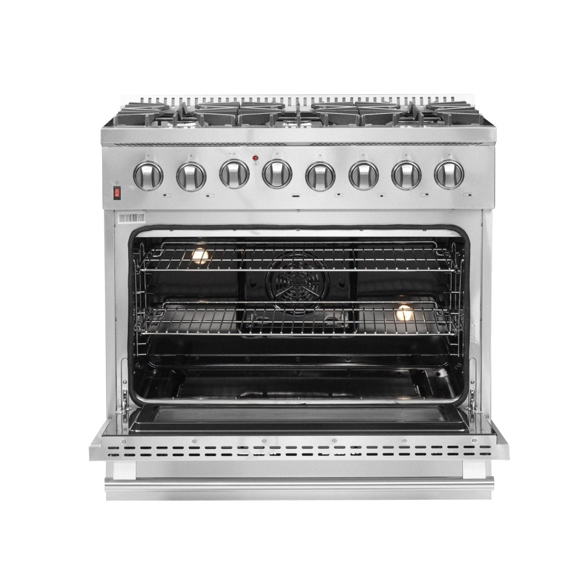Forno Galiano 36-Inch Freestanding Dual Fuel Range, 6 Burners, Double Convection Ovens - BonPrix Électroménagers
