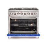 Forno Galiano 36-Inch Freestanding Dual Fuel Range, 6 Burners, Double Convection Ovens, Blue Door - BonPrix Électroménagers