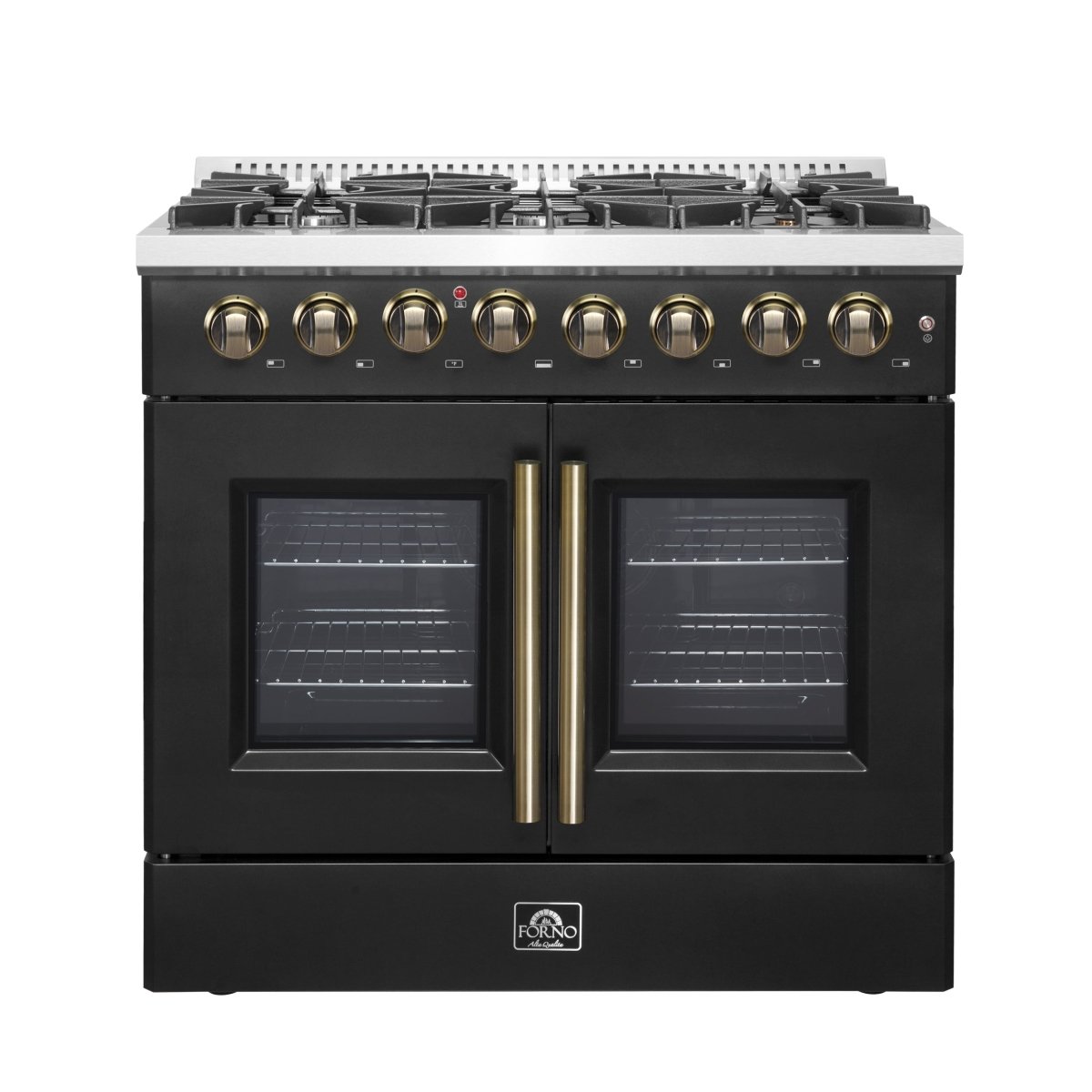 Forno Galiano 36-inch Freestanding French Door Dual Fuel Range Black - BonPrix Électroménagers