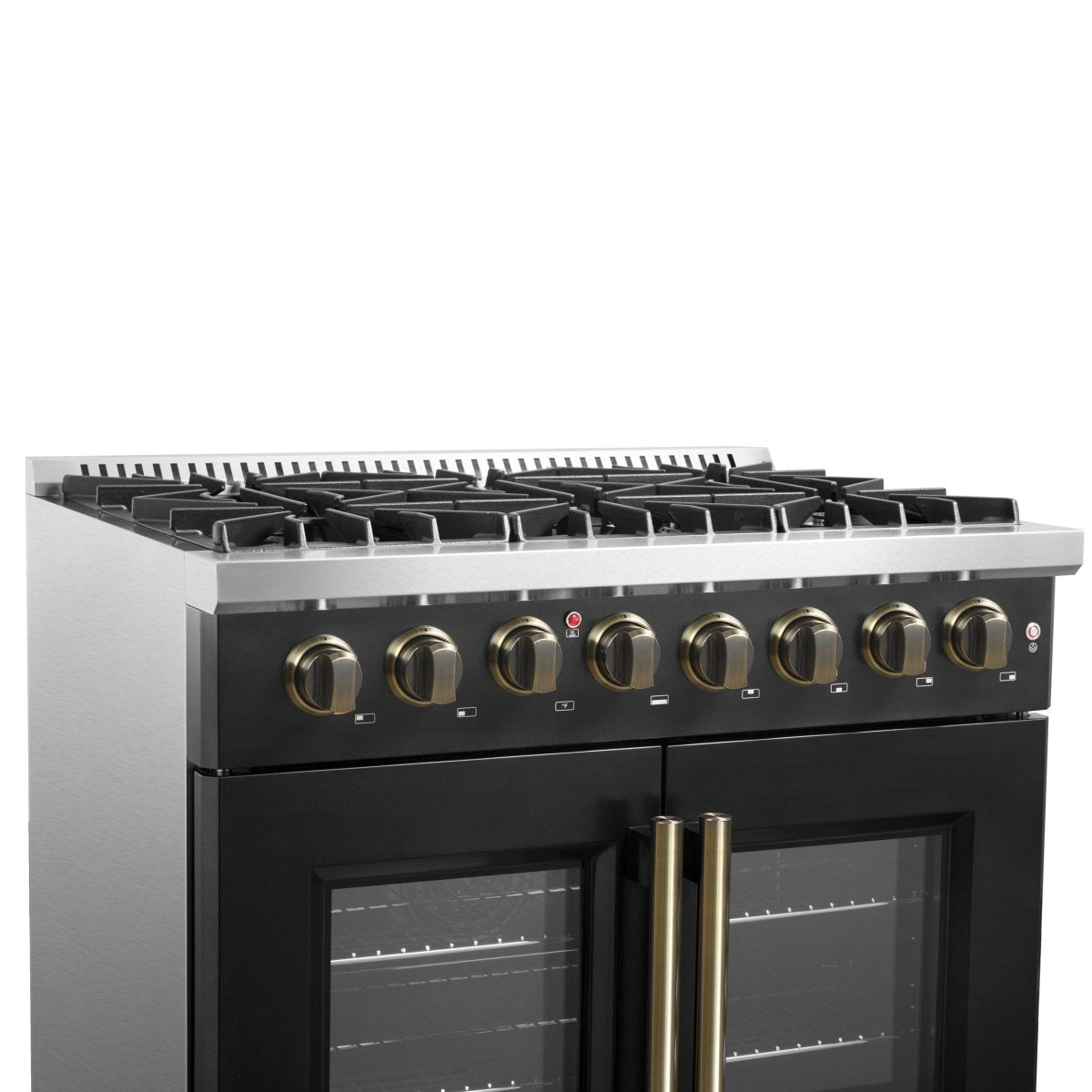 Forno Galiano 36-inch Freestanding French Door Dual Fuel Range Black - BonPrix Électroménagers