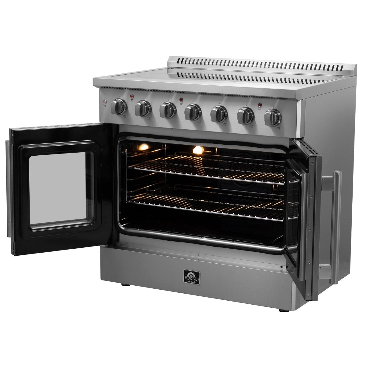 Forno Galiano 36-Inch Freestanding French Door Electric Range, True Convection, Energy Efficient - BonPrix Électroménagers